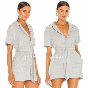 Line & Dot Heather Gray Short Sleeve Romper